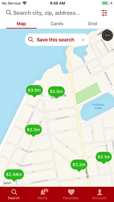 Tangkapan skrin Charleston GPS
