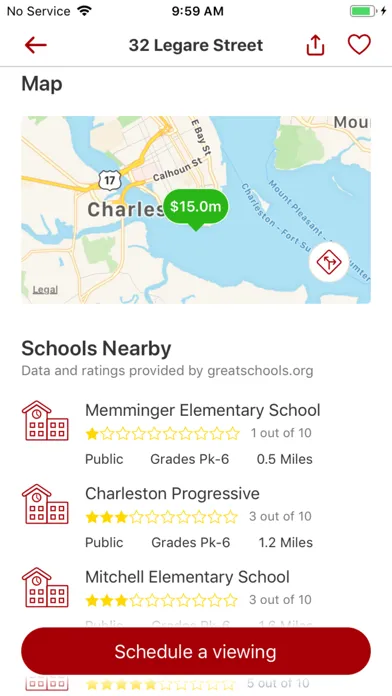 Tangkapan skrin Charleston GPS