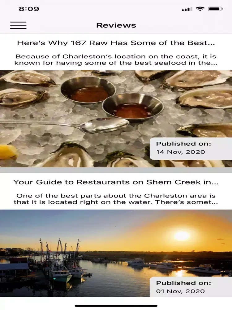 Charleston Restaurant Guide iPad  स्क्रीनशॉट