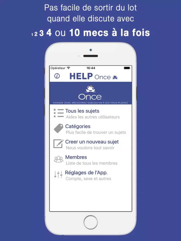 Ảnh chụp màn hình của Help for Once iPad 
