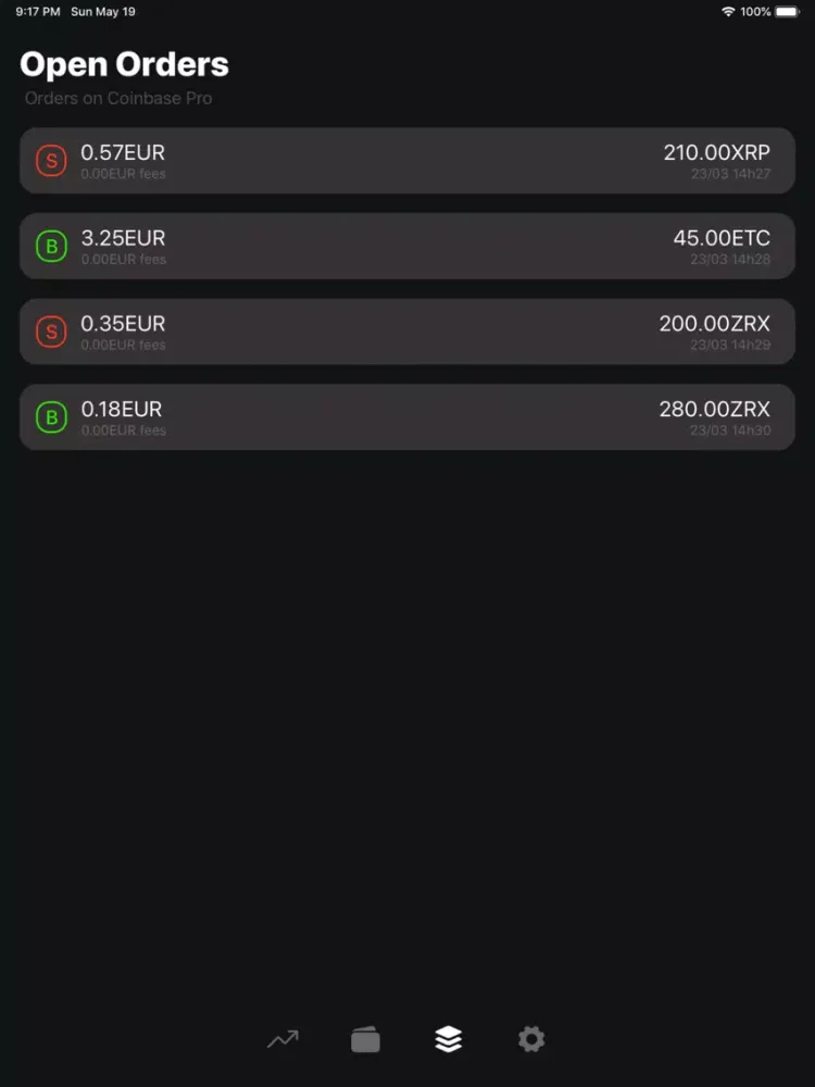 Coinbase Pro Unofficial Crypto iPad 应用截图