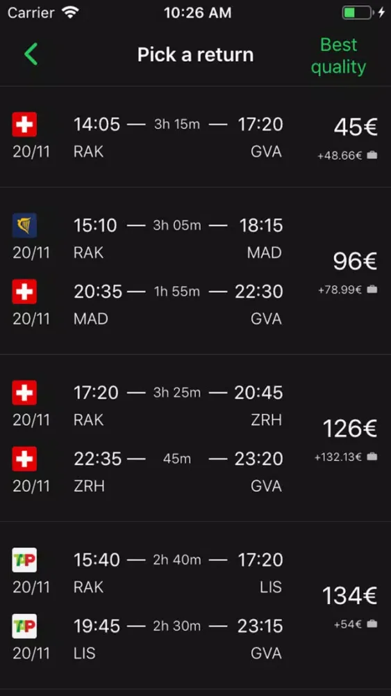 TripAway, Flights Calendar应用截图