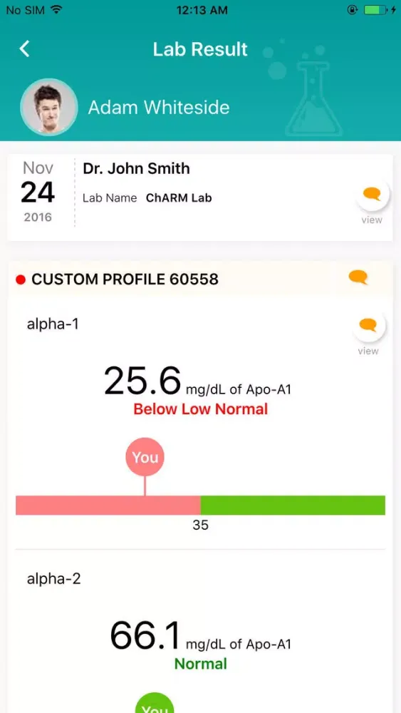 Nourish PHR Screenshots