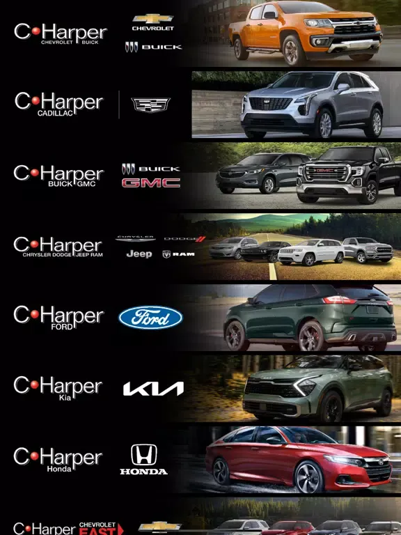 Tangkapan layar C. Harper Auto Group iPad 