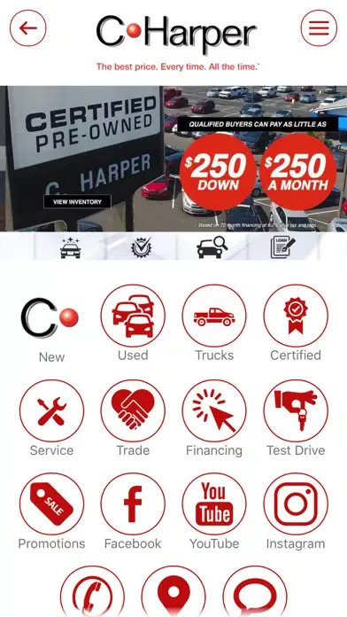 Tangkapan layar C. Harper Auto Group iPad 