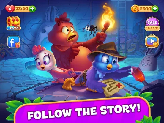 Brave Birds Adventure: Match 3 iPad  Screenshots