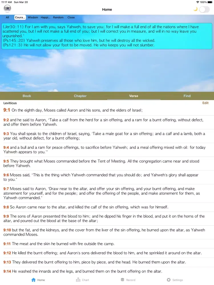 Tangkapan layar Bible Chart iPad 