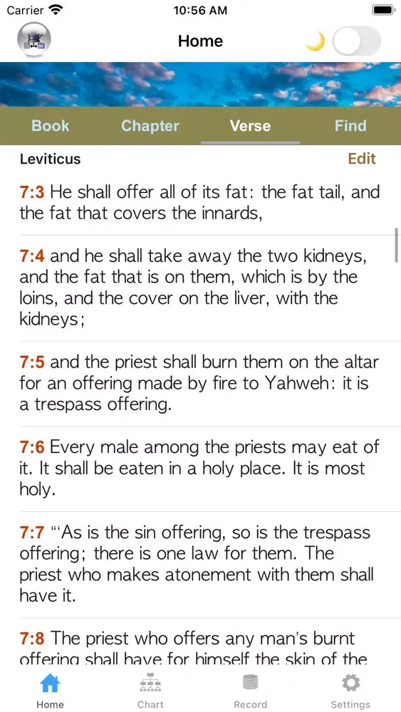 Tangkapan layar Bible Chart