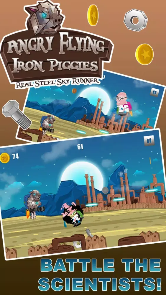 Angry Flying Iron Piggies - Real Steel Sky Runner Screenshots