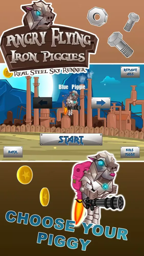 Angry Flying Iron Piggies - Real Steel Sky Runner Screenshots