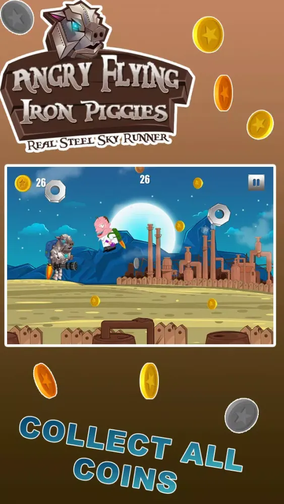 Angry Flying Iron Piggies - Real Steel Sky Runner Screenshots