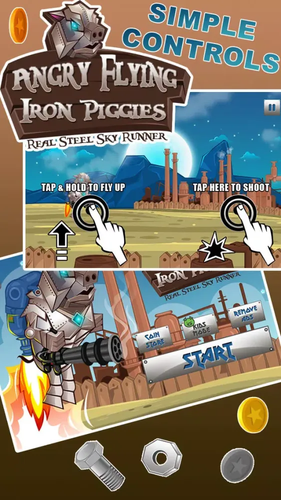 Angry Flying Iron Piggies - Real Steel Sky Runner Screenshots