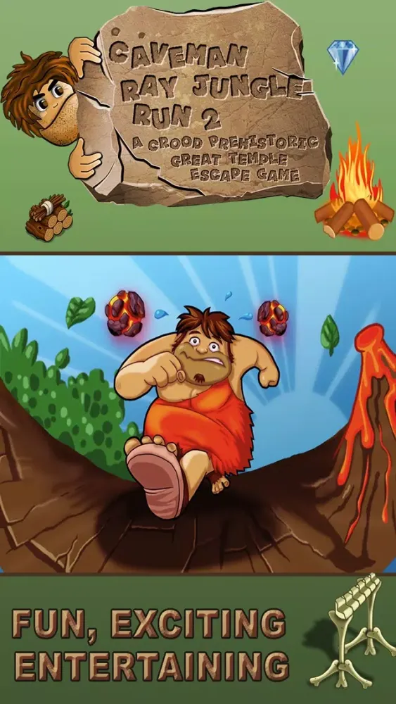 Caveman Jungle Run : A Great Dinosaur Escape Game-Free Edition Screenshots