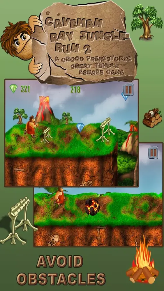 Caveman Jungle Run : A Great Dinosaur Escape Game-Free Edition Screenshots