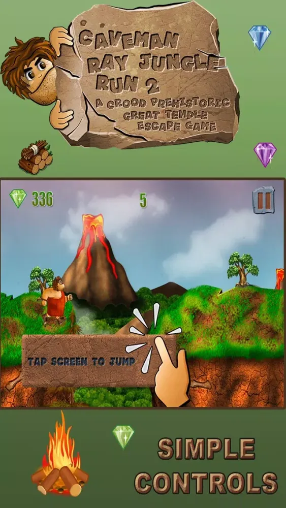 Caveman Jungle Run : A Great Dinosaur Escape Game-Free Edition Screenshots