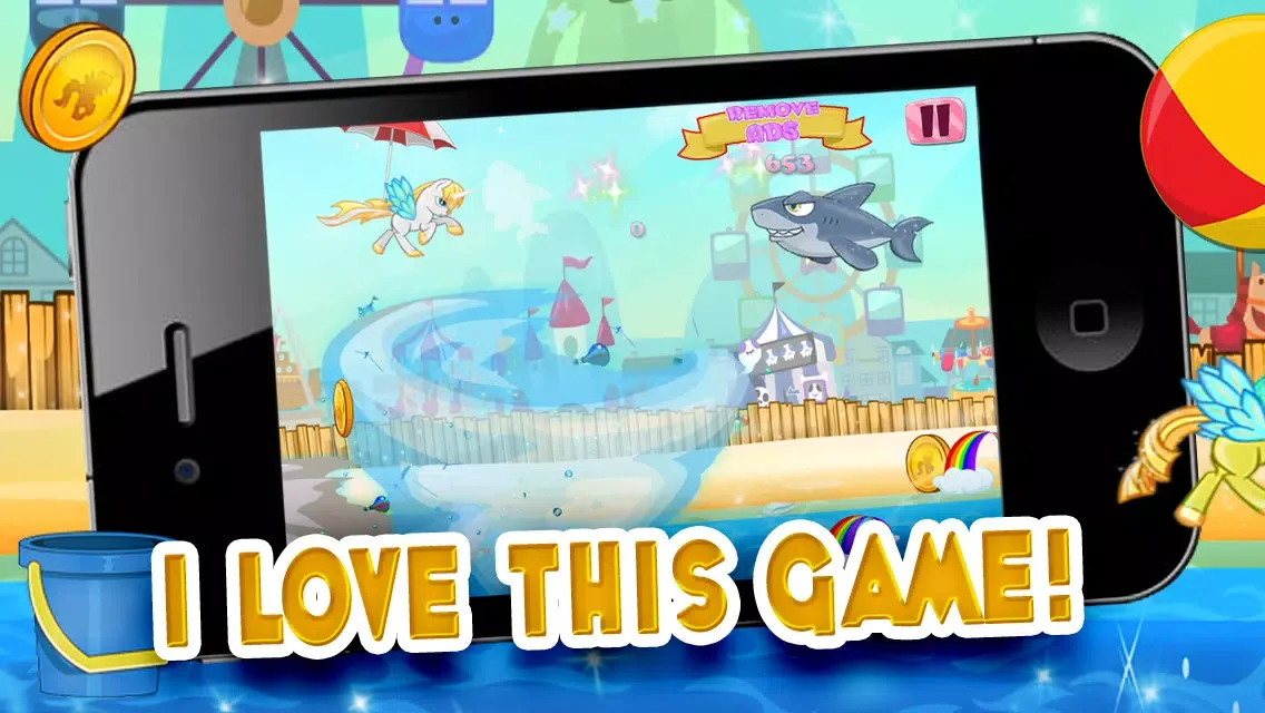 Little Magic Unicorn Dash : My Pretty Pony Princess vs Shark Tornado Attack Game - FREE Multiplayer Screenshots