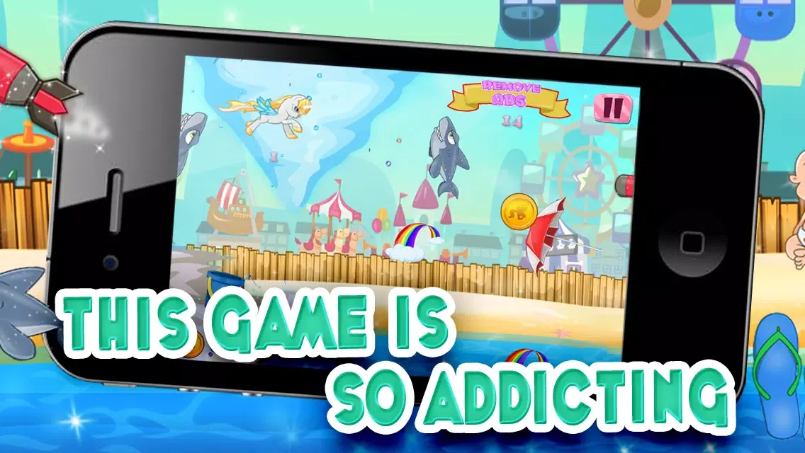 Little Magic Unicorn Dash : My Pretty Pony Princess vs Shark Tornado Attack Game - FREE Multiplayer Screenshots