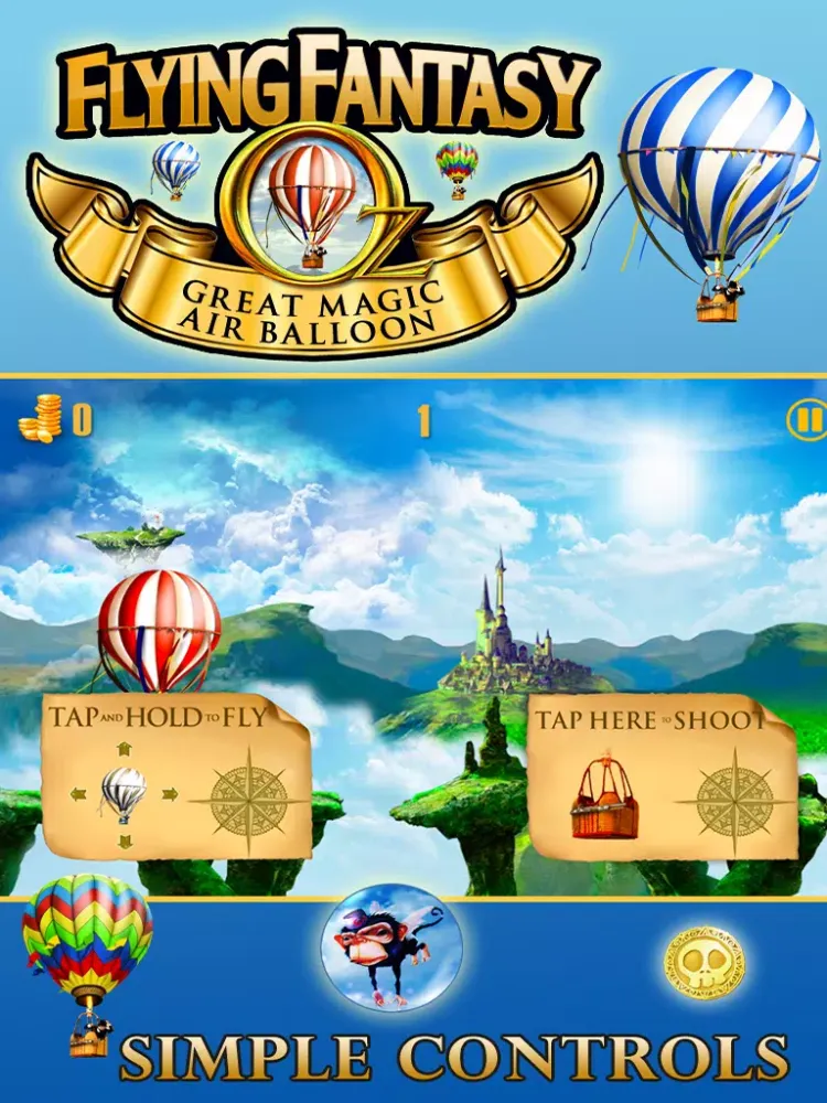 ภาพหน้าจอของ Oz Flying Fantasy-A Great Race Game in the Magical Hot Air Balloon iPad 