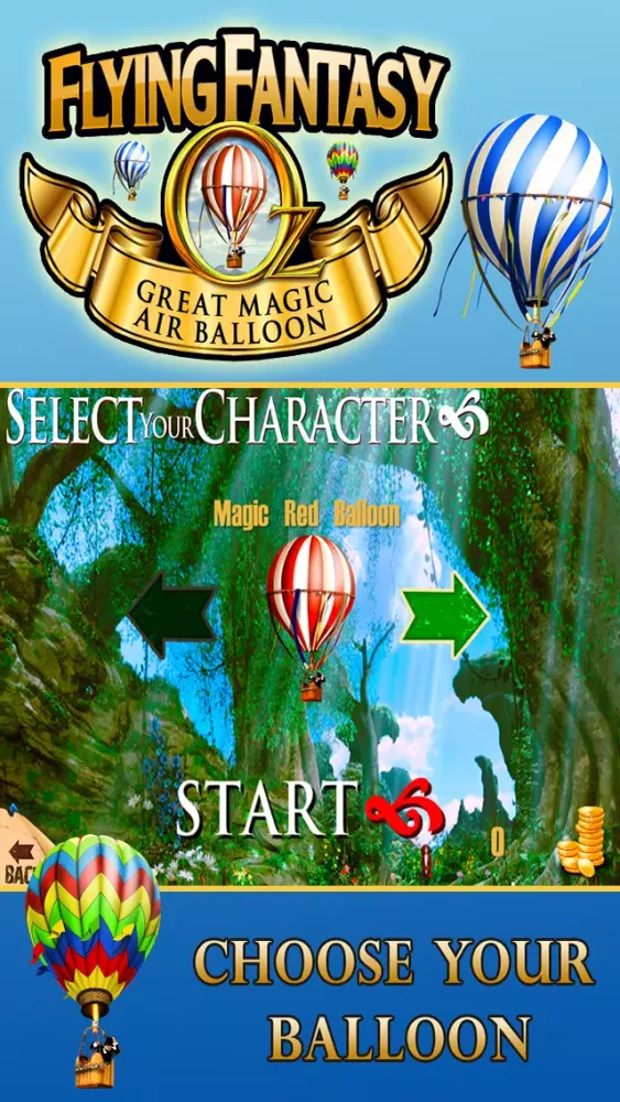 ภาพหน้าจอของ Oz Flying Fantasy-A Great Race Game in the Magical Hot Air Balloon