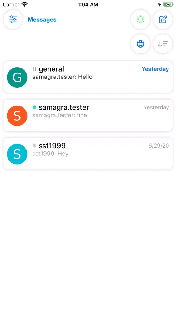 Ảnh chụp màn hình của HARTING Messenger