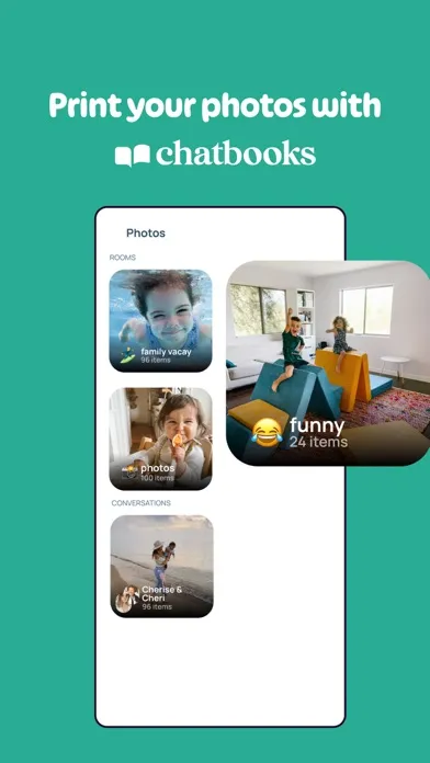Capturas de tela do HeyFam by Chatbooks