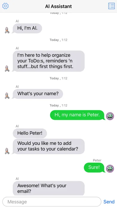 Tangkapan skrin Al Assistant - Chatbot for Tasks and ToDo Lists