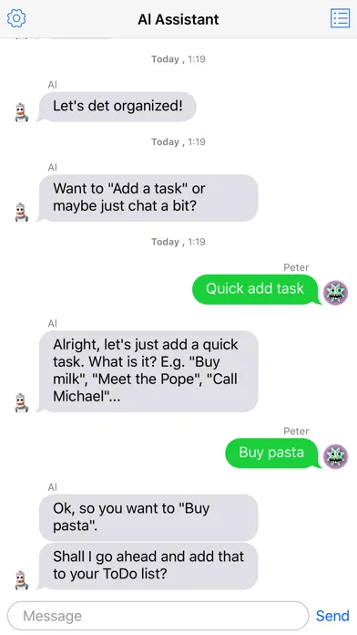 Tangkapan skrin Al Assistant - Chatbot for Tasks and ToDo Lists