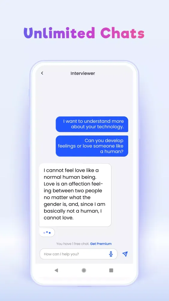 AI Chatbot سکرین شاٹس