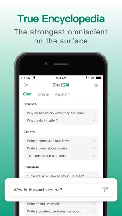 Captures d'écran de ChatGAi - Ai writing robot