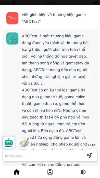 Captures d'écran de AICHAT VN