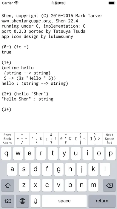 Capturas de tela do Shen Programming Language