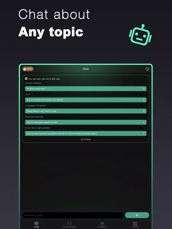 Chat AI -Ask Chatbot Assistant iPad  스크린샷