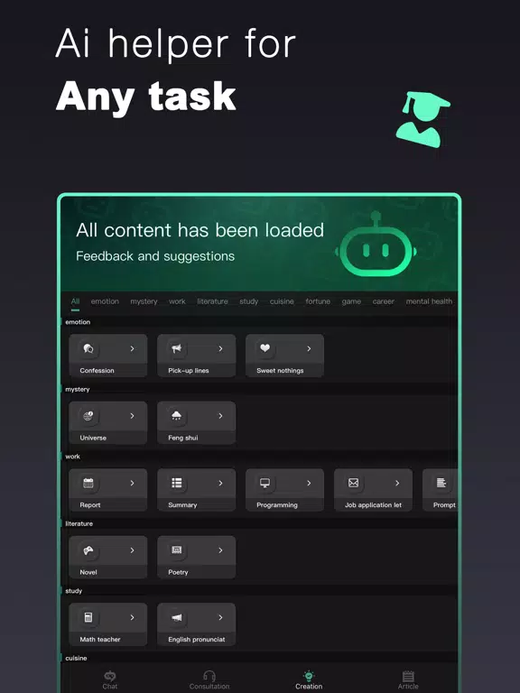 Ảnh chụp màn hình của Chat AI -Ask Chatbot Assistant iPad 