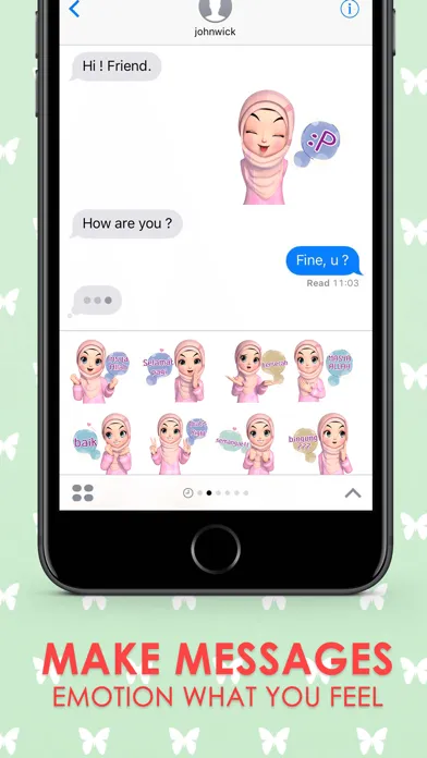 Скриншоты Amarena 3D Hijabgirl Indo Stickers for iMessage