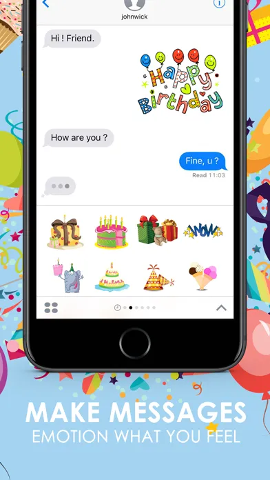 Zrzuty ekranu Happy Birthday Emoji Stickers for iMessage
