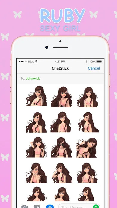 CrazyRuby 3D Sexy girl 1 Stickers for iMessage 스크린샷