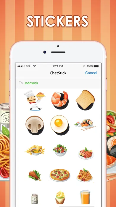 Art Emoji Food & Drink Stickers iMessage ChatStick Screenshots