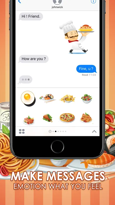 Art Emoji Food & Drink Stickers iMessage ChatStick Screenshots