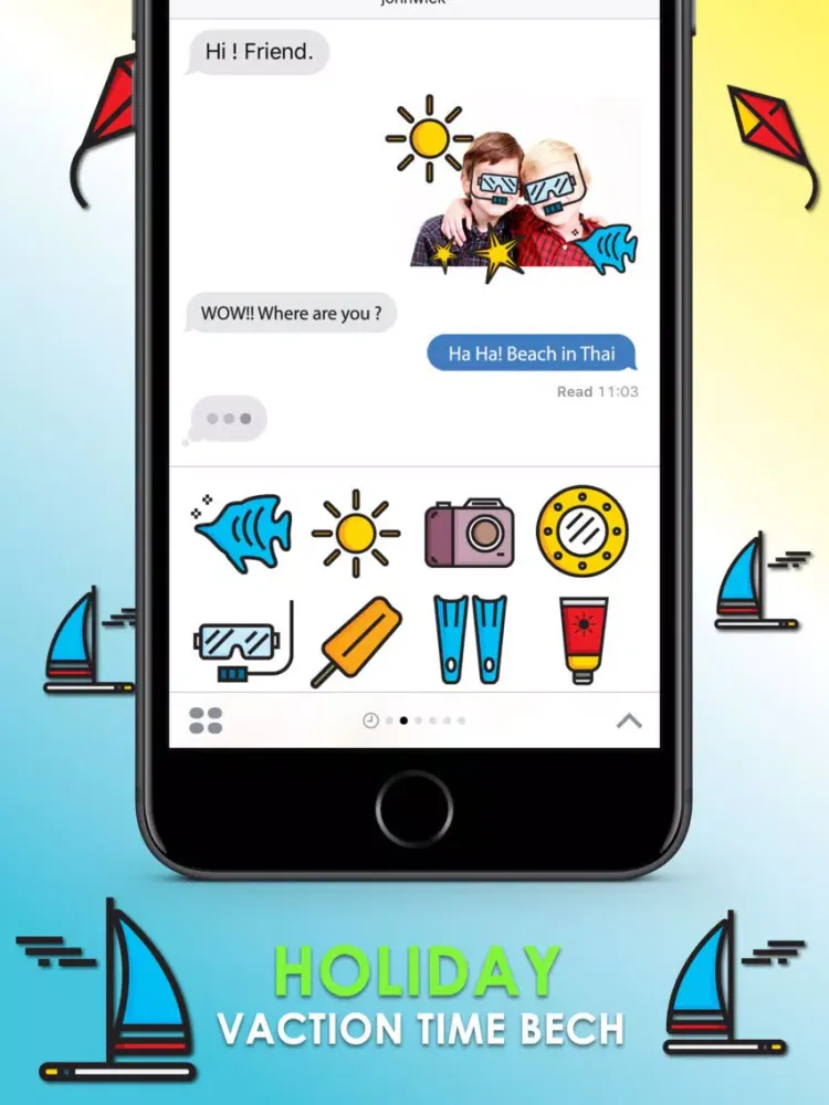 Tangkapan skrin Accessory Holiday Summer Time Sticker By ChatStick iPad 