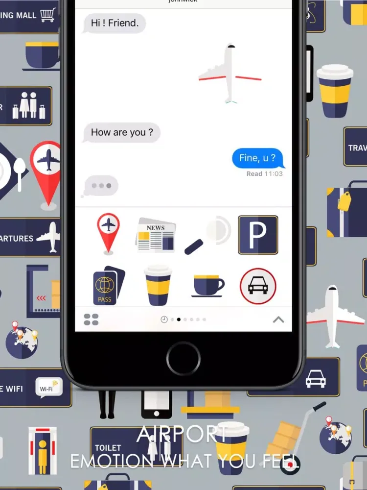 Скриншоты Airport Stickers for iMessage By ChatStick iPad 