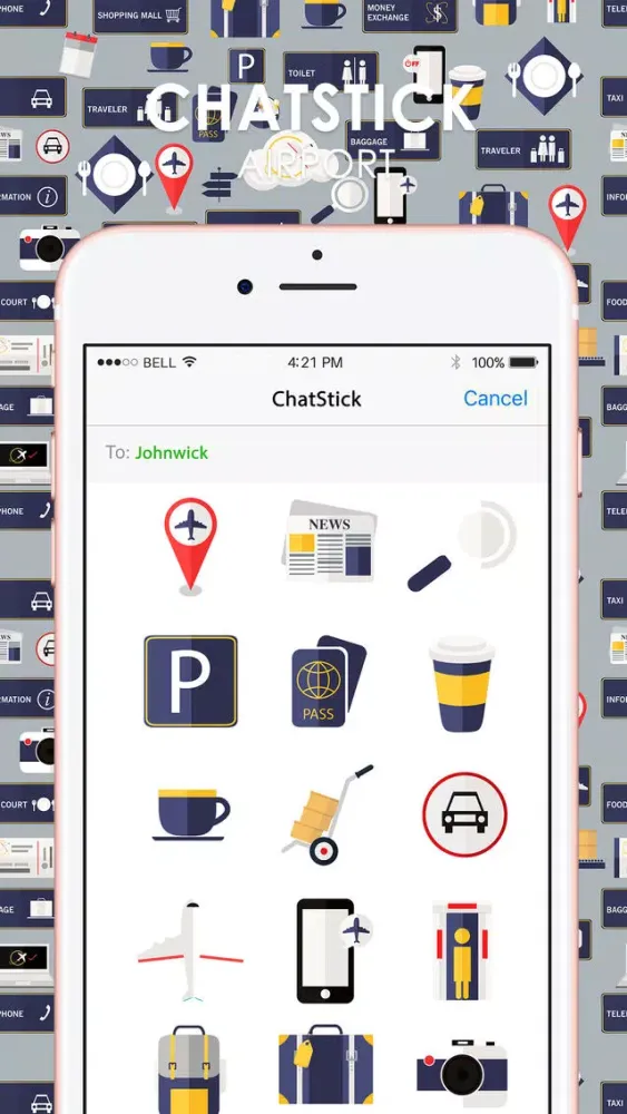 Скриншоты Airport Stickers for iMessage By ChatStick