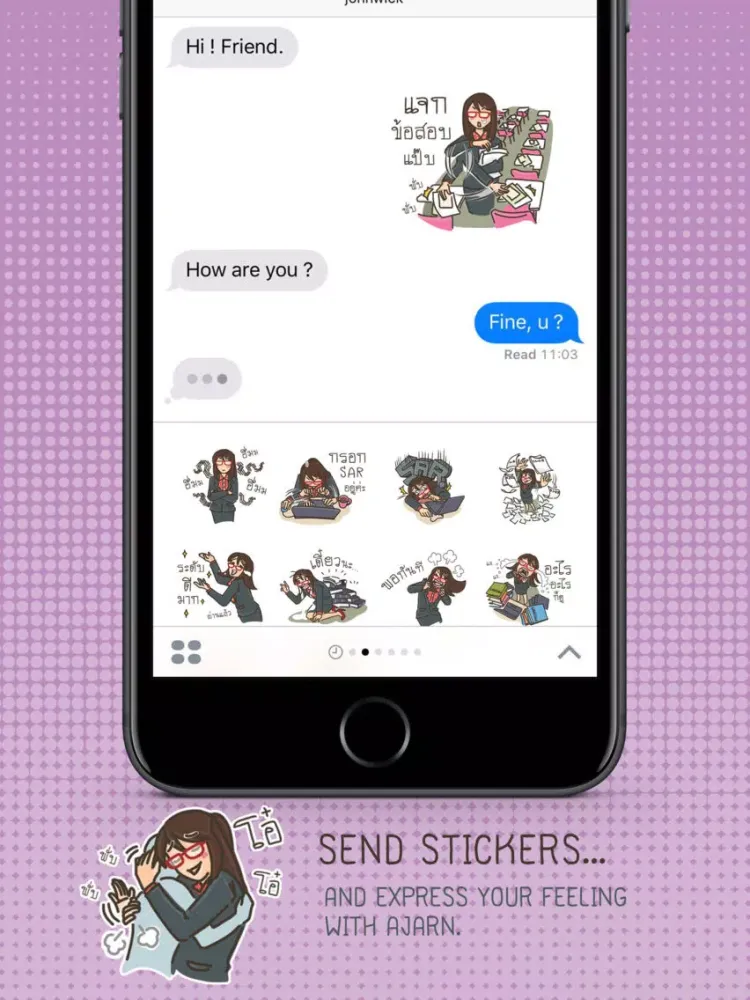 Capturas de tela do A-jarn V.2 Stickers for iMessage By ChatStick iPad 