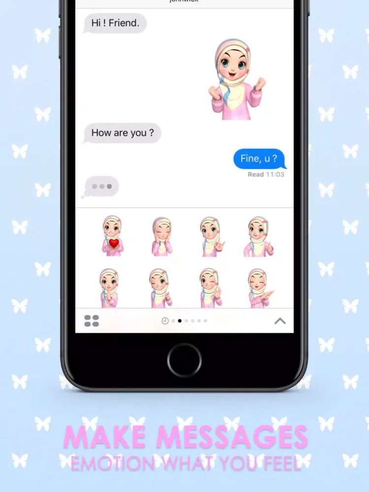 Amarena 3D Hijabgirl Stickers Emoji By ChatStick iPad 應用截圖
