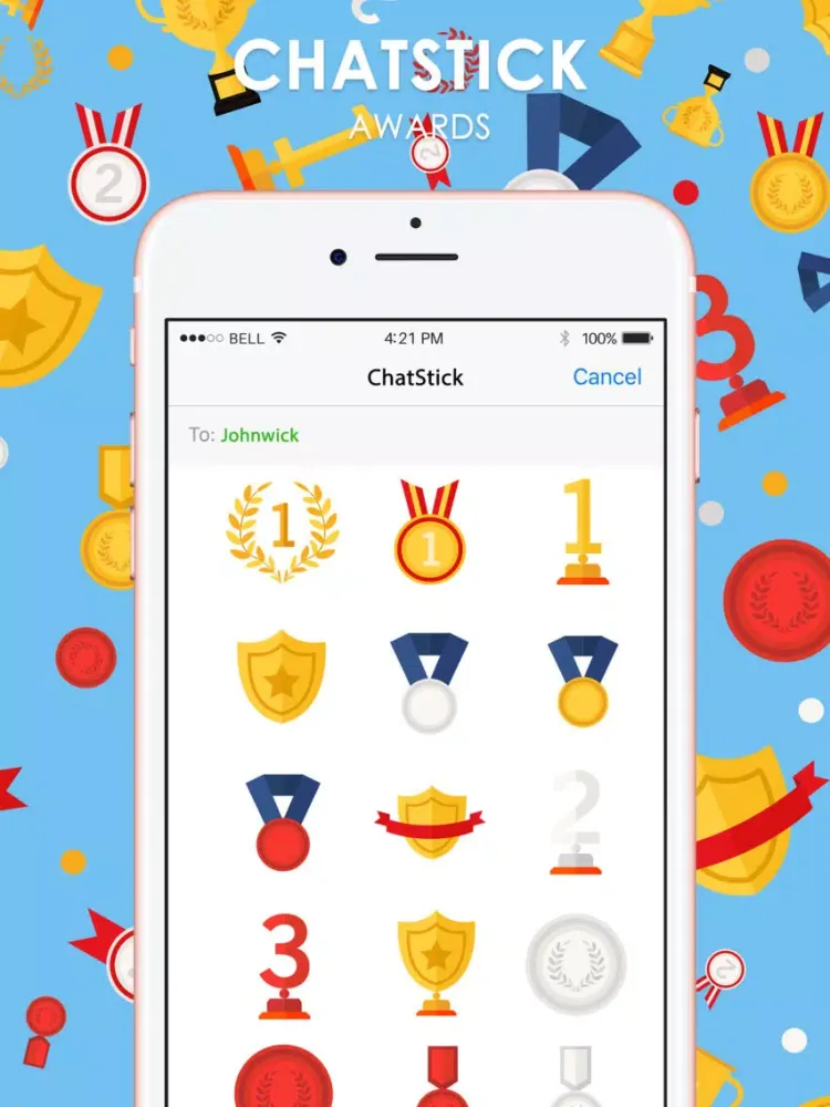 Awards Stickers & Emoji Keyboard By ChatStick iPad  スクリーンショット