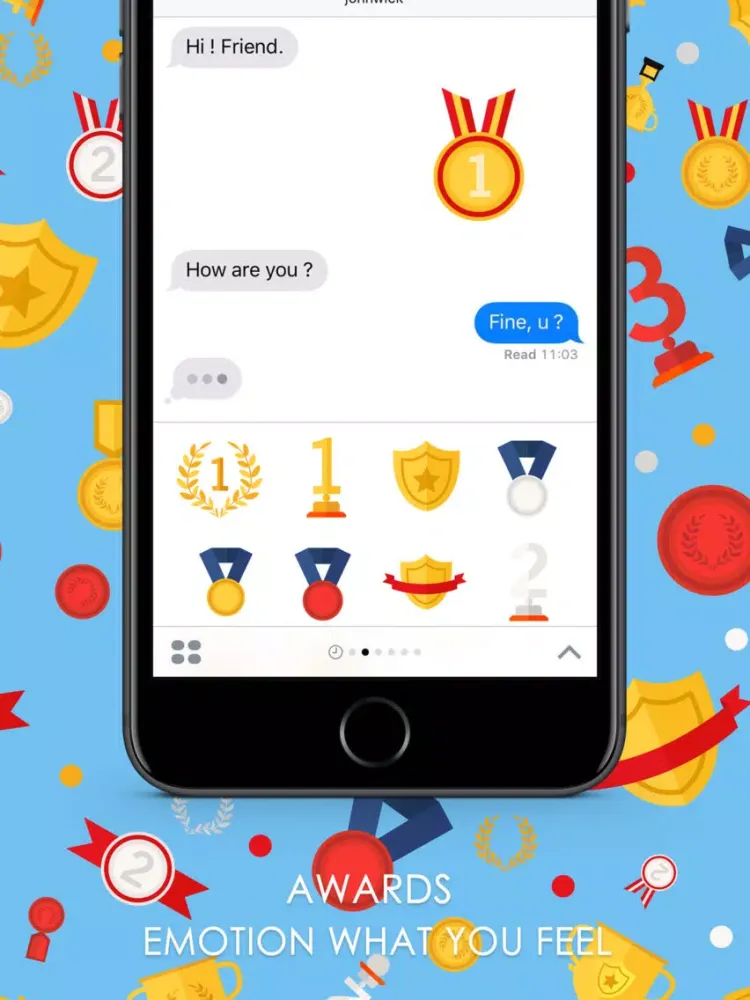 Awards Stickers & Emoji Keyboard By ChatStick iPad  スクリーンショット