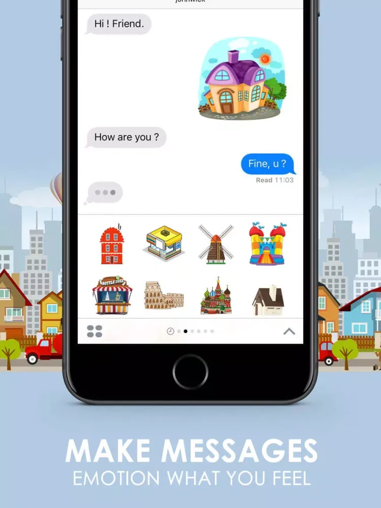 Capturas de tela do City Town Emoticons Sticker for iMessage ChatStick iPad 
