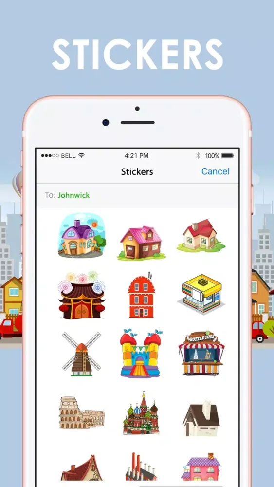 Capturas de tela do City Town Emoticons Sticker for iMessage ChatStick