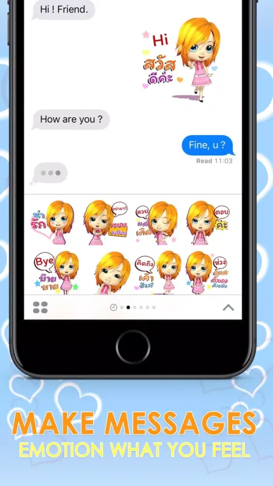 Tangkapan layar CrazyBell1 Thai Stickers for iMessage