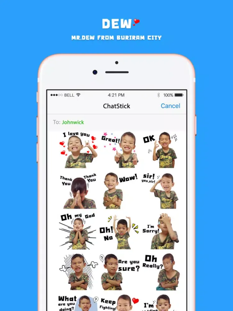 تصاویر DEW Stickers & Emoji Keyboard By ChatStick iPad 