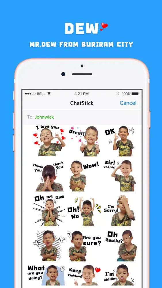 تصاویر DEW Stickers & Emoji Keyboard By ChatStick